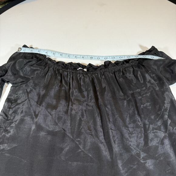 Rue 21 Vintage Y2K Whimsygoth Goth Sheer Off The Shoulder Blouse Wms Sz L - Picture 9 of 11